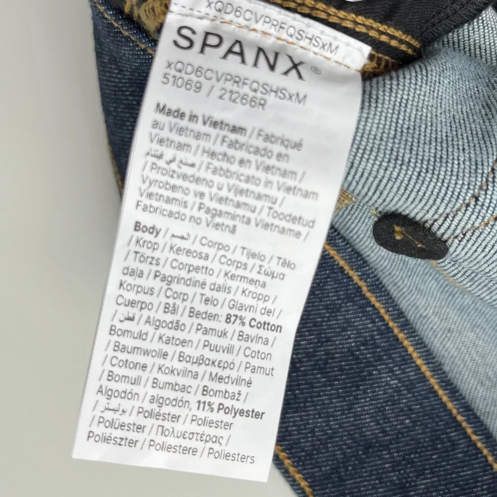Spanx SpanxShape EveryWear Flare Pull On Denim Jeans Raw Indigo Womens Medium